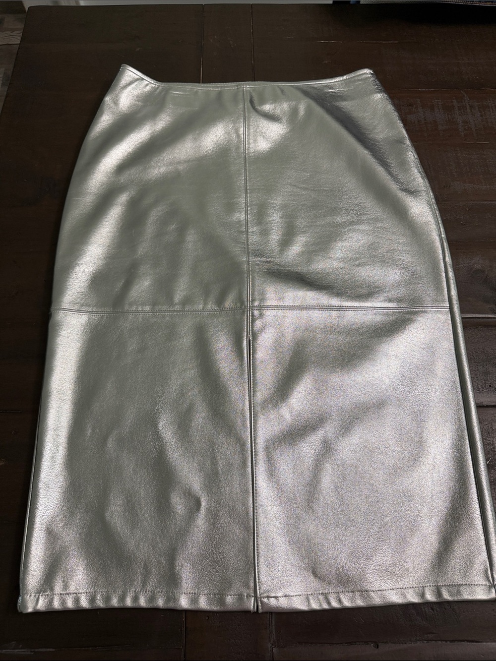 INC International Concepts Metallic Silver Pencil Skirt